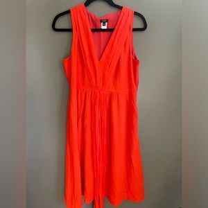 J. Crew melon colored midi dress sleeveless v neck size 10